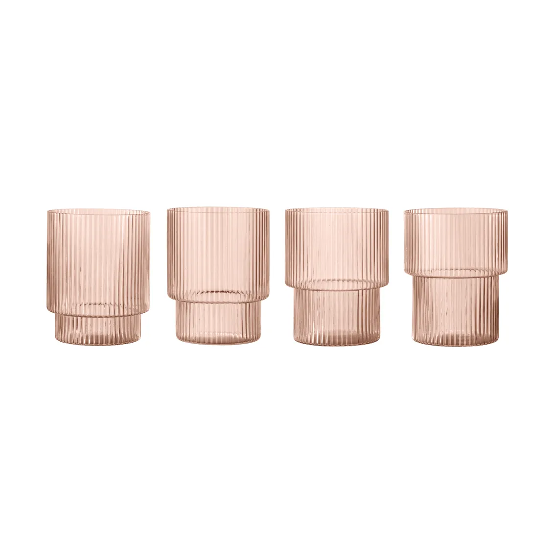 Bicchiere Ripple confezione da 4 , Blush Ferm Living