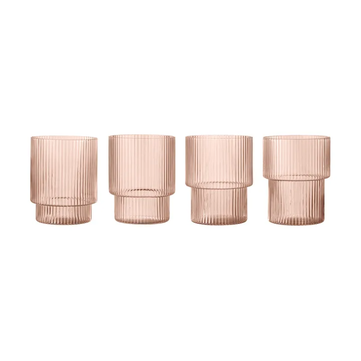 Bicchiere Ripple confezione da 4  - Blush - Ferm Living