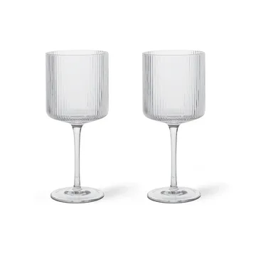 Bicchiere vino rosso Ripple 32,5 cl confezione da 2 - Clear - Ferm Living