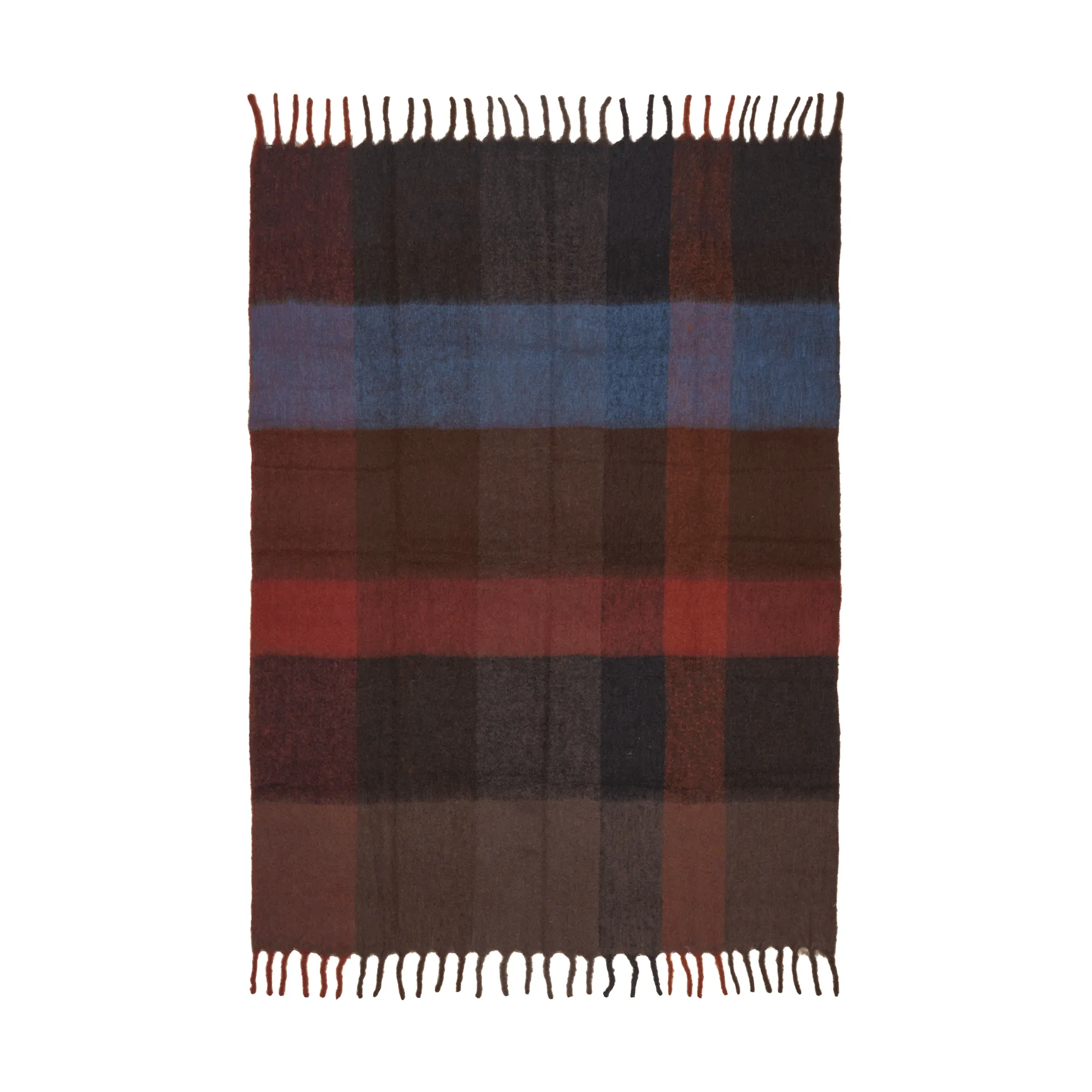 Blur plaid in mohair, Cioccolato fondente-rosso ossido, 130x170 cm Ferm Living