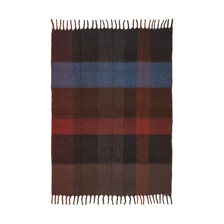 Blur plaid in mohair - Cioccolato fondente-rosso ossido, 130x170 cm - Ferm Living