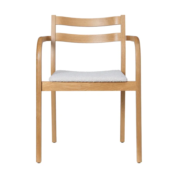 Boda poltrona con braccioli - Seduta imbottita in bouclé rugged, natural-off-white - Ferm Living