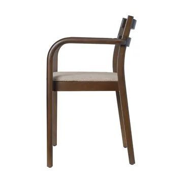 Boda poltrona con braccioli - Seduta imbottita soft bouclé, dark stained beech-natural - Ferm Living