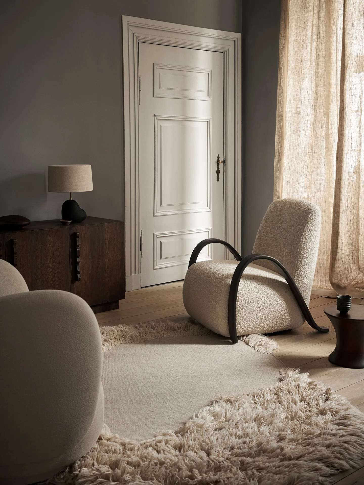 Buur lounge chair Nordic Bouclé, Avorio chiaro Ferm Living