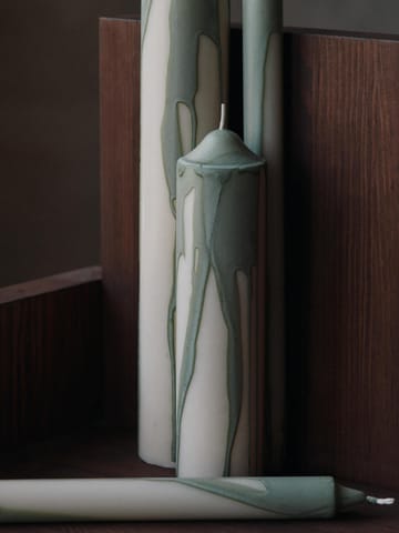 Candela a blocco Dryp - Tea Green, 20 cm - Ferm Living