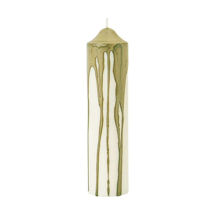 Candela a blocco Dryp - Verde oliva, 20 cm - Ferm Living