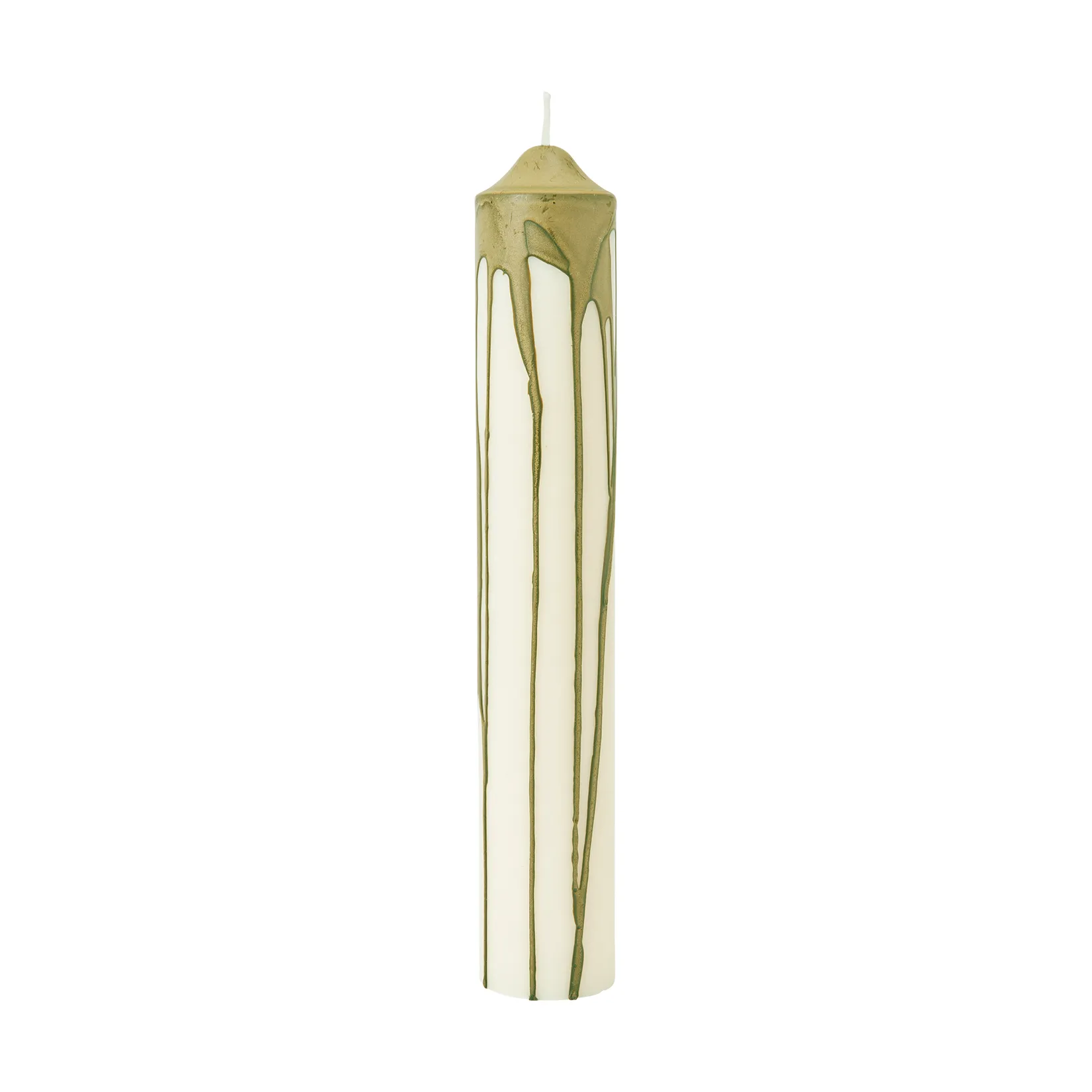 Candela a blocco Dryp, Verde oliva, 30 cm Ferm Living