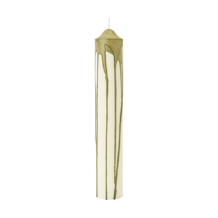 Candela a blocco Dryp - Verde oliva, 30 cm - Ferm Living