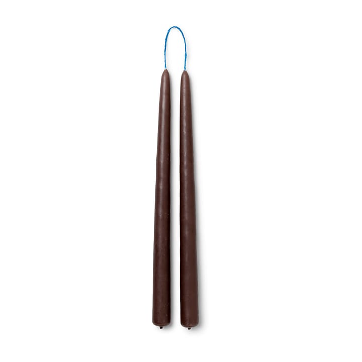 Candele fatte a mano Dipped 30 cm confezione da 2, Marrone Ferm Living