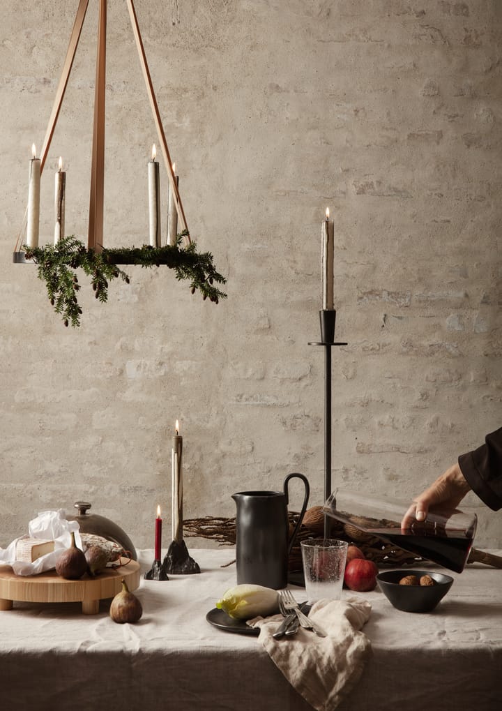 Candeliere Circle in ottone nero, grande (incl. sospensione) Ferm Living