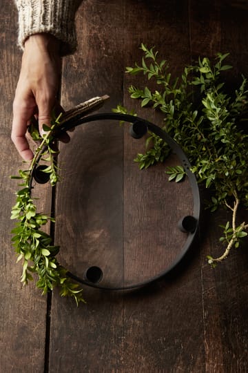 Candeliere Circle in ottone nero - grande (incl. sospensione) - Ferm Living