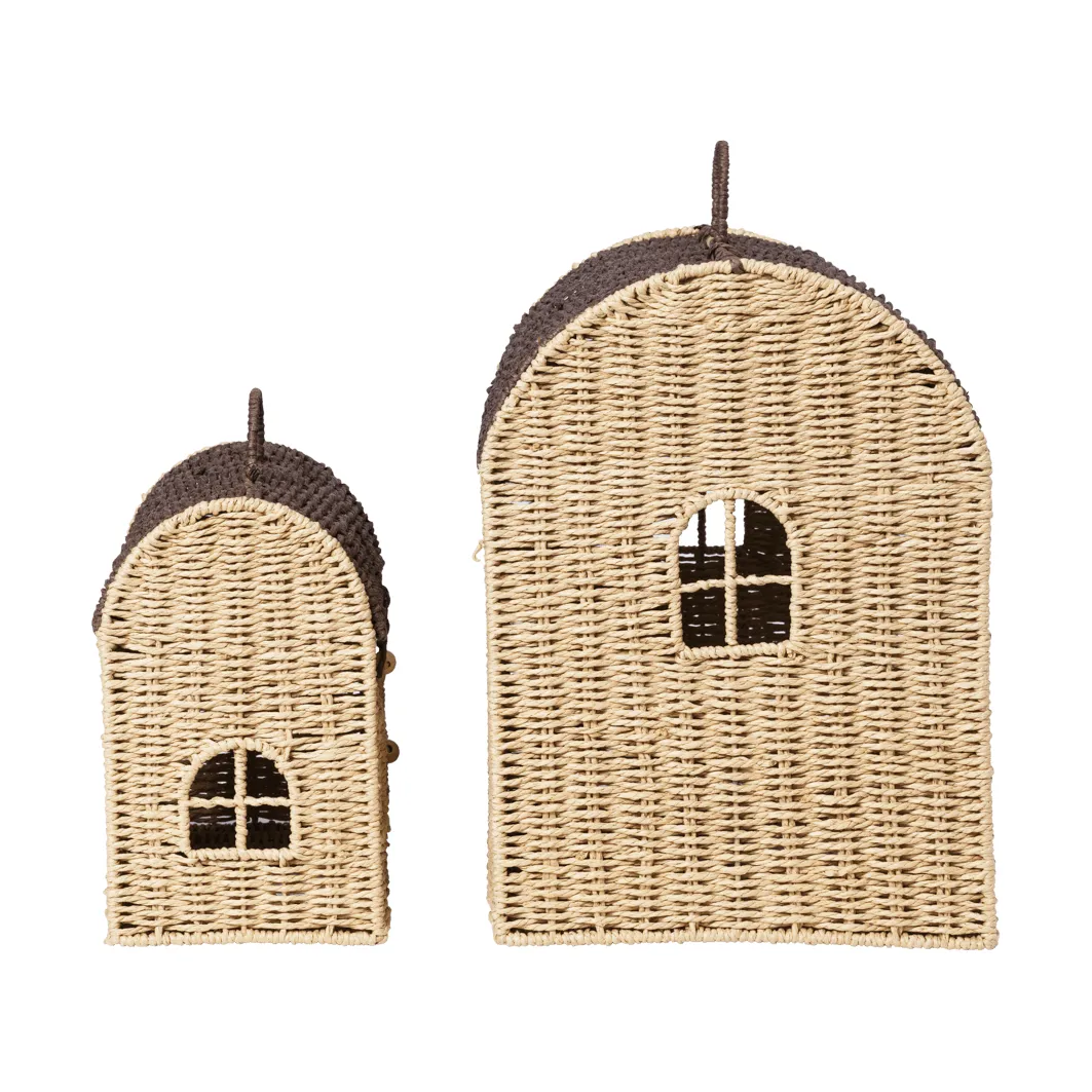 Casu cestini portaoggetti a forma di casa, 2 pezzi, Natural-dark brown Ferm Living