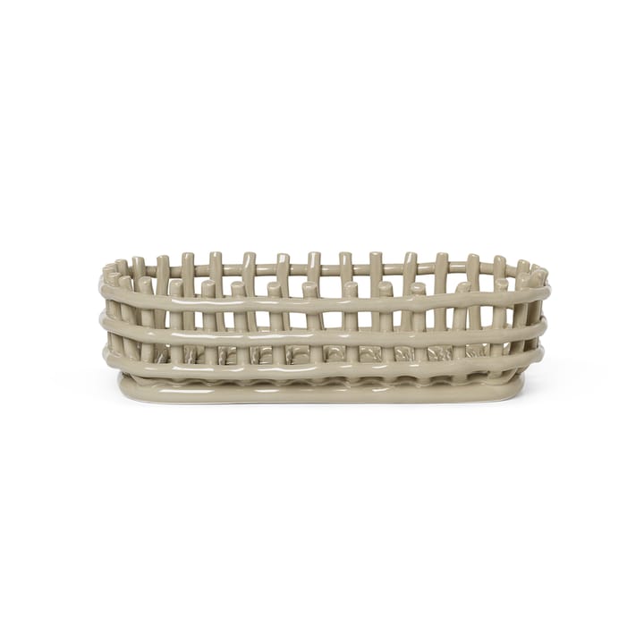 Cestino in ceramica ovale 15x30 cm - Cashmere - Ferm Living