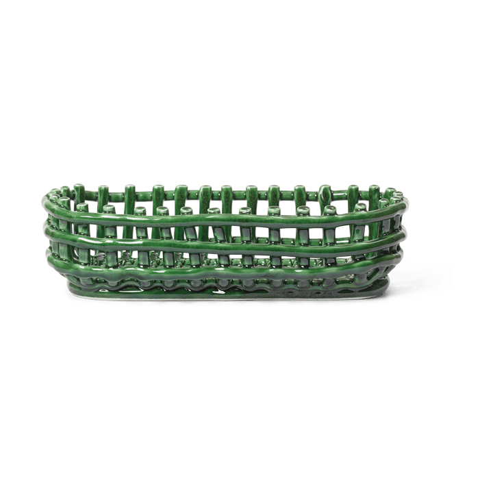 Cestino in ceramica ovale 15x30 cm, Emerald Green Ferm Living