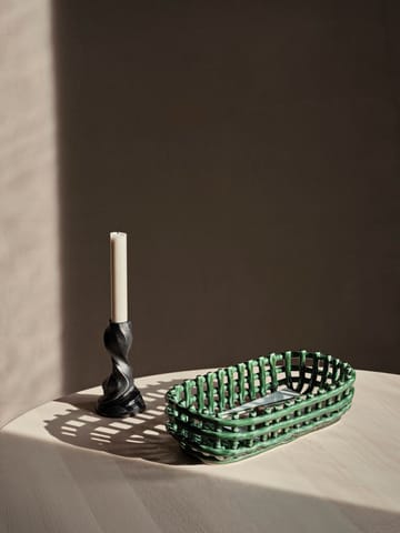 Cestino in ceramica ovale 15x30 cm - Emerald Green - Ferm Living