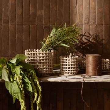 Cestino intrecciato in ceramica Ø 16 cm - cashmere - Ferm Living