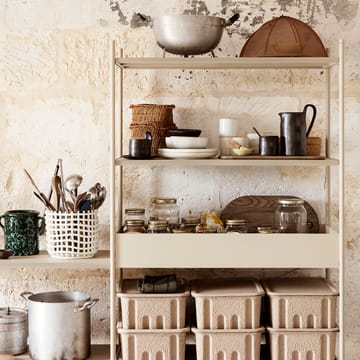Cestino intrecciato in ceramica Ø 23,5 cm - bianco sporco - Ferm Living