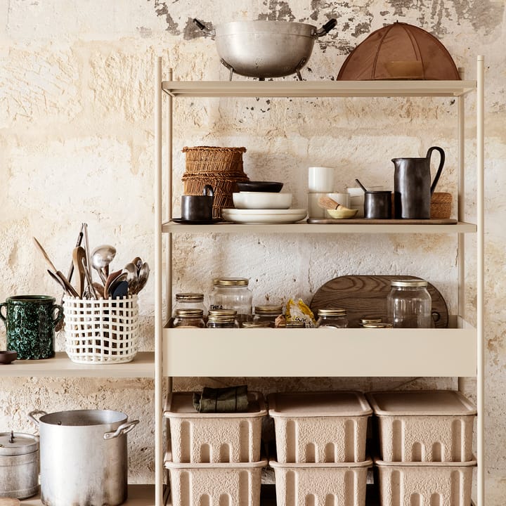 Cestino intrecciato in ceramica Ø 23,5 cm, bianco sporco Ferm Living