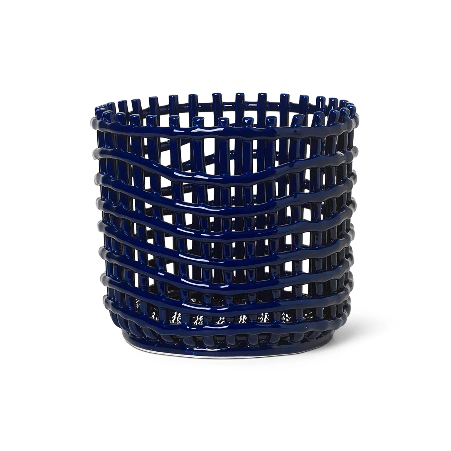 Cestino intrecciato in ceramica Ø 23,5 cm, blu Ferm Living