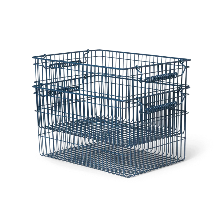 Cesto Cala impilabile confezione da 2 - Dark blue, 36,2x26,2x20,2 cm - Ferm Living