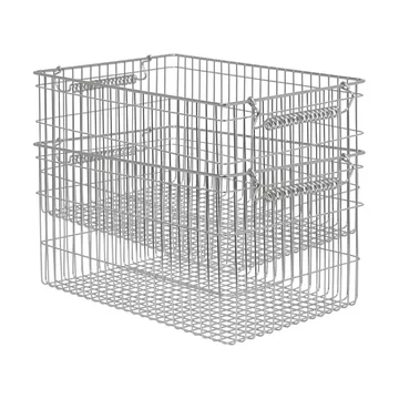 Cesto Cala impilabile confezione da 2 - In acciaio inox, 36,2x26,2x20,2 cm - Ferm Living
