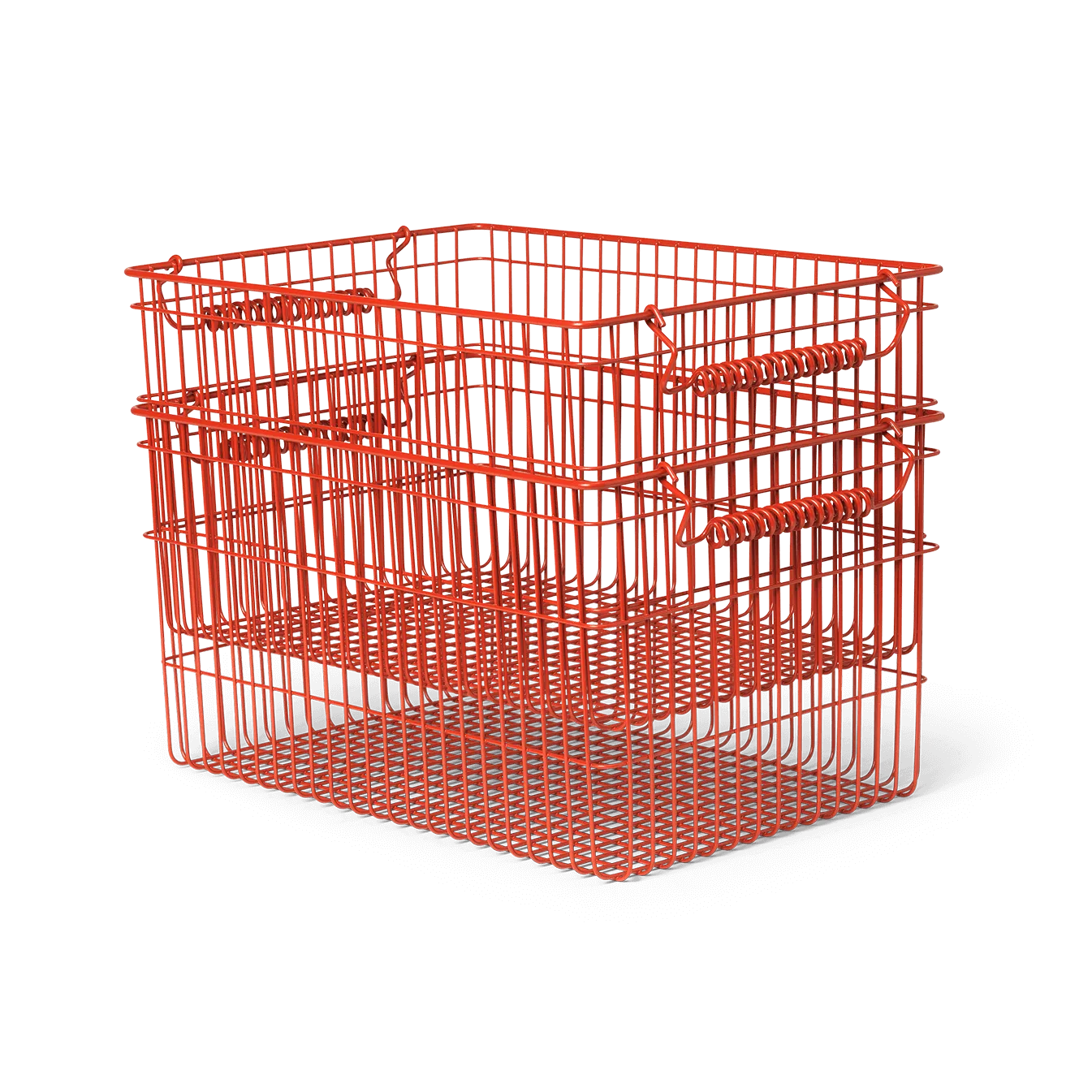 Cesto Cala impilabile confezione da 2, Poppy red, 36,2x26,2x20,2 cm Ferm Living