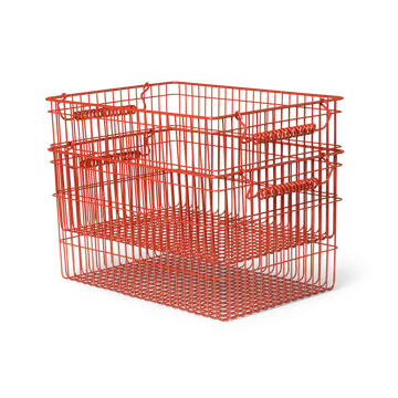 Cesto Cala impilabile confezione da 2 - Poppy red, 36,2x26,2x20,2 cm - Ferm Living