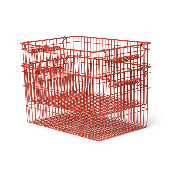 Cesto Cala impilabile confezione da 2 - Poppy red, 36,2x26,2x20,2 cm - Ferm Living