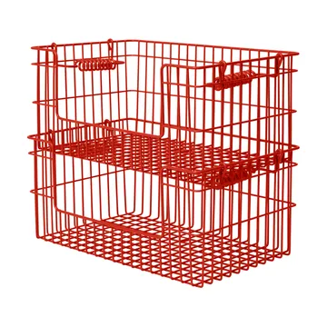 Cesto Cala impilabile confezione da 2 - Rosso papavero, 28,7x18x13 cm - Ferm Living