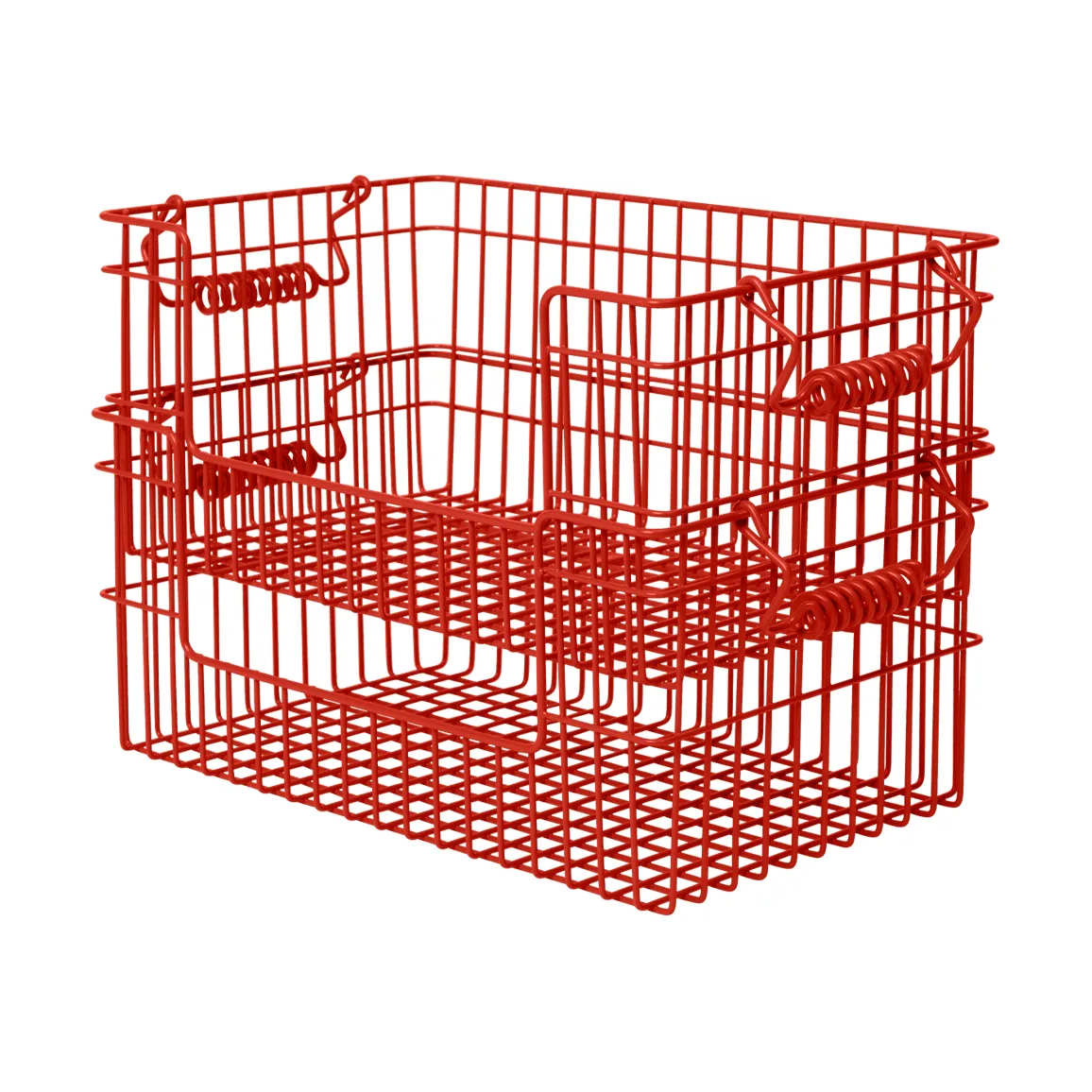 Cesto Cala impilabile confezione da 2, Rosso papavero, 28,7x18x13 cm Ferm Living