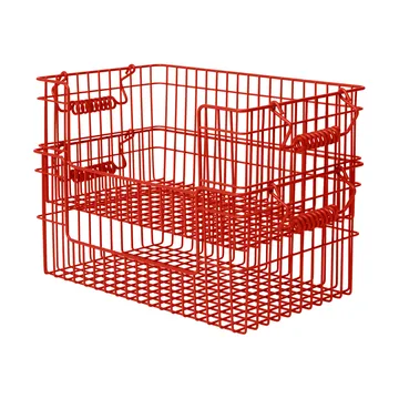 Cesto Cala impilabile confezione da 2 - Rosso papavero, 28,7x18x13 cm - Ferm Living