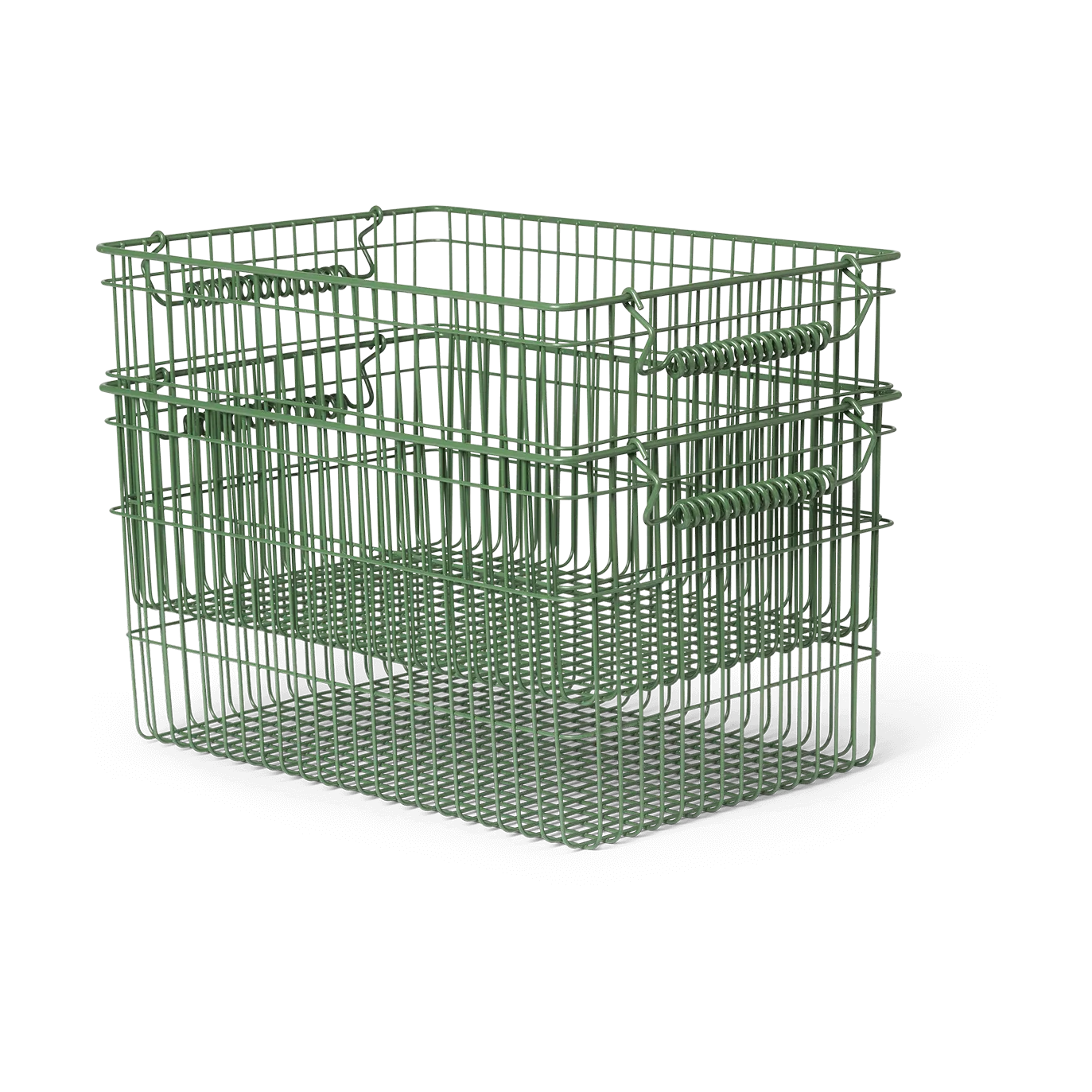 Cesto Cala impilabile confezione da 2, Verdant green, 36,2x26,2x20,2 cm Ferm Living