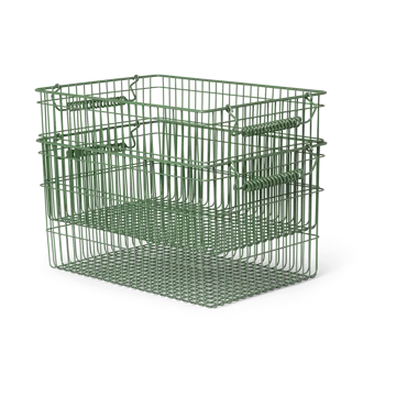 Cesto Cala impilabile confezione da 2 - Verdant green, 36,2x26,2x20,2 cm - Ferm Living