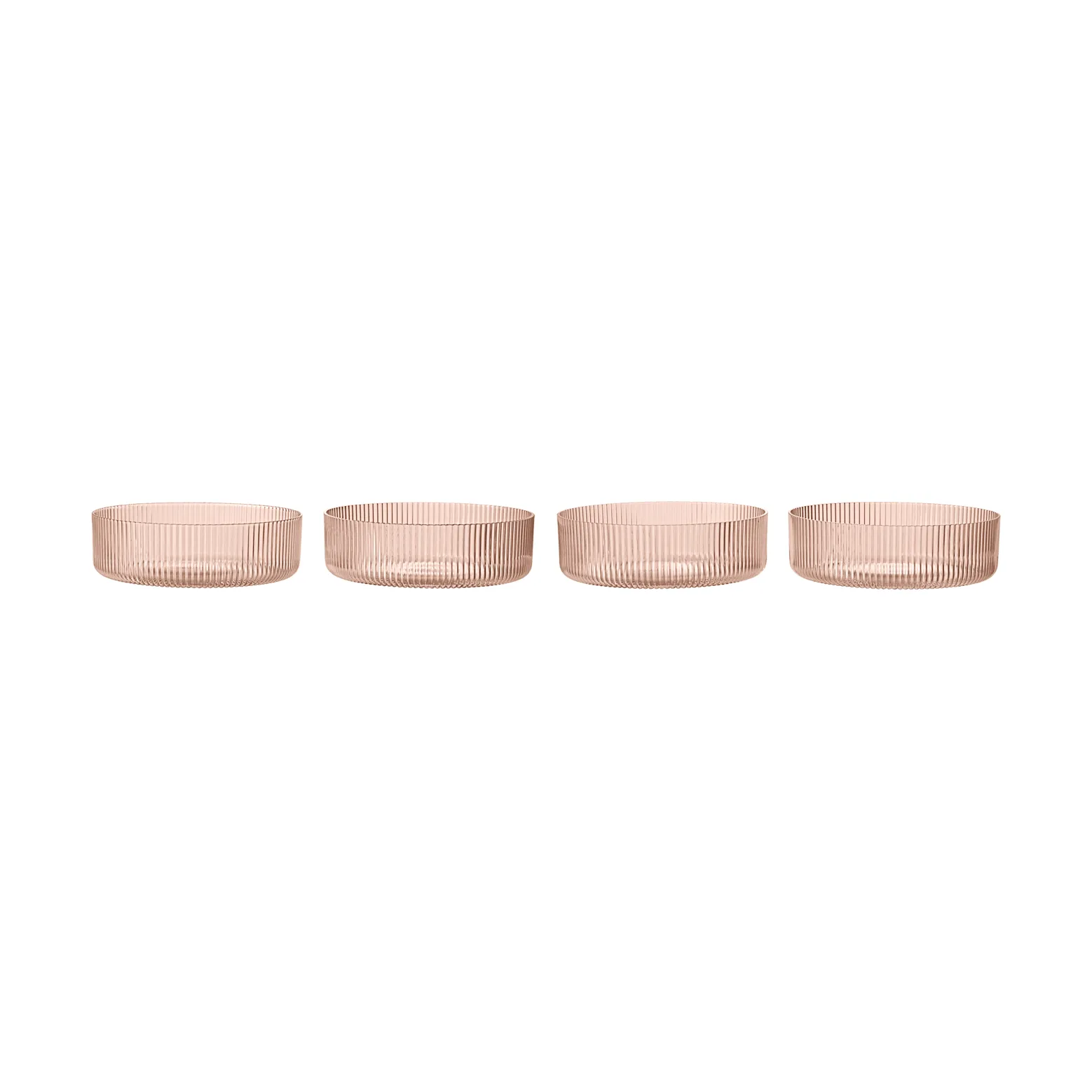 Ciotola da colazione Ripple, confezione da 4, Blush Ferm Living