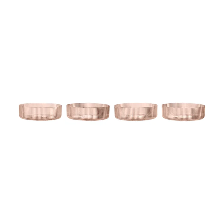 Ciotola da colazione Ripple, confezione da 4 - Blush - Ferm Living
