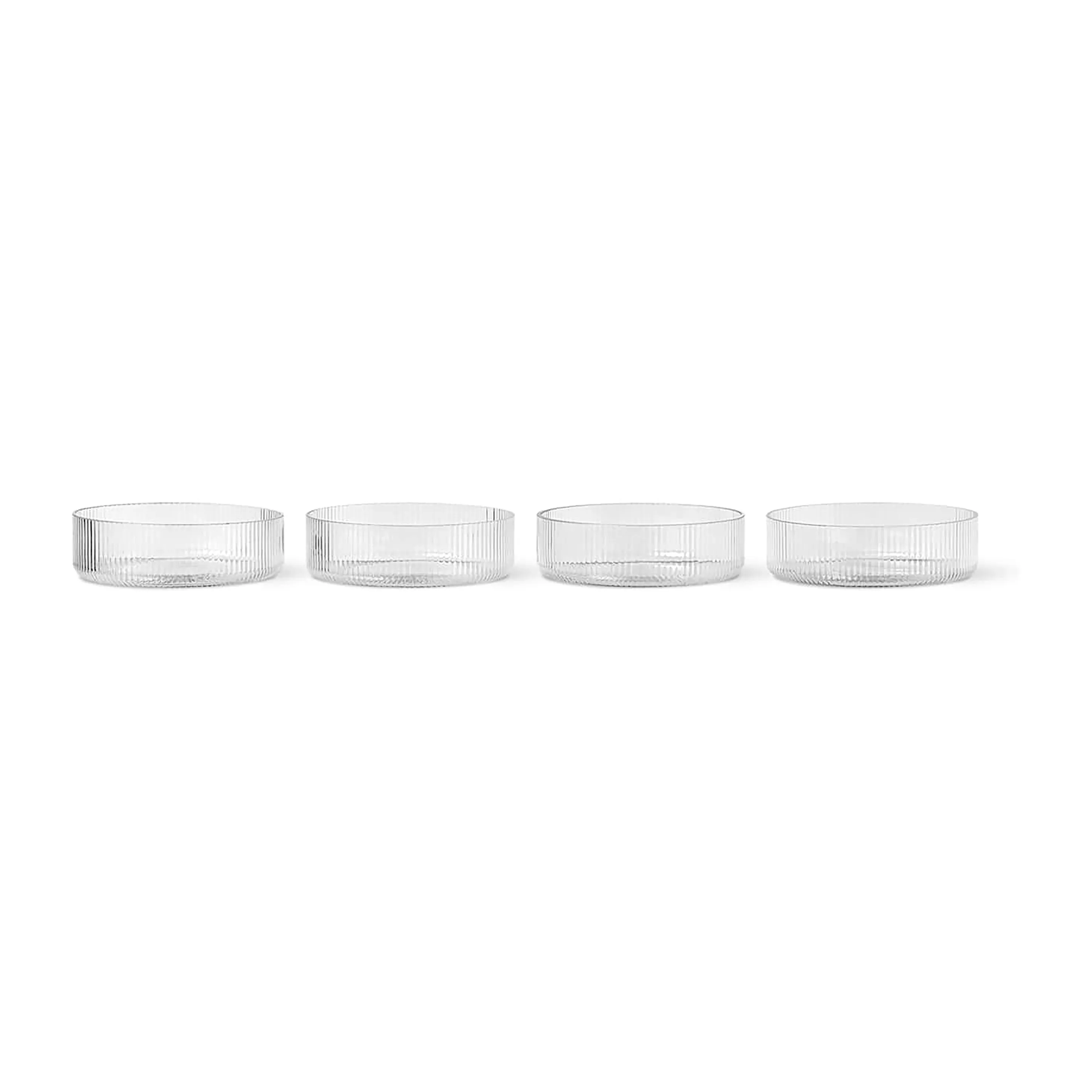 Set di 4 ciotole vintage in vetro con stelo per frutta, dessert, gelato - Italia