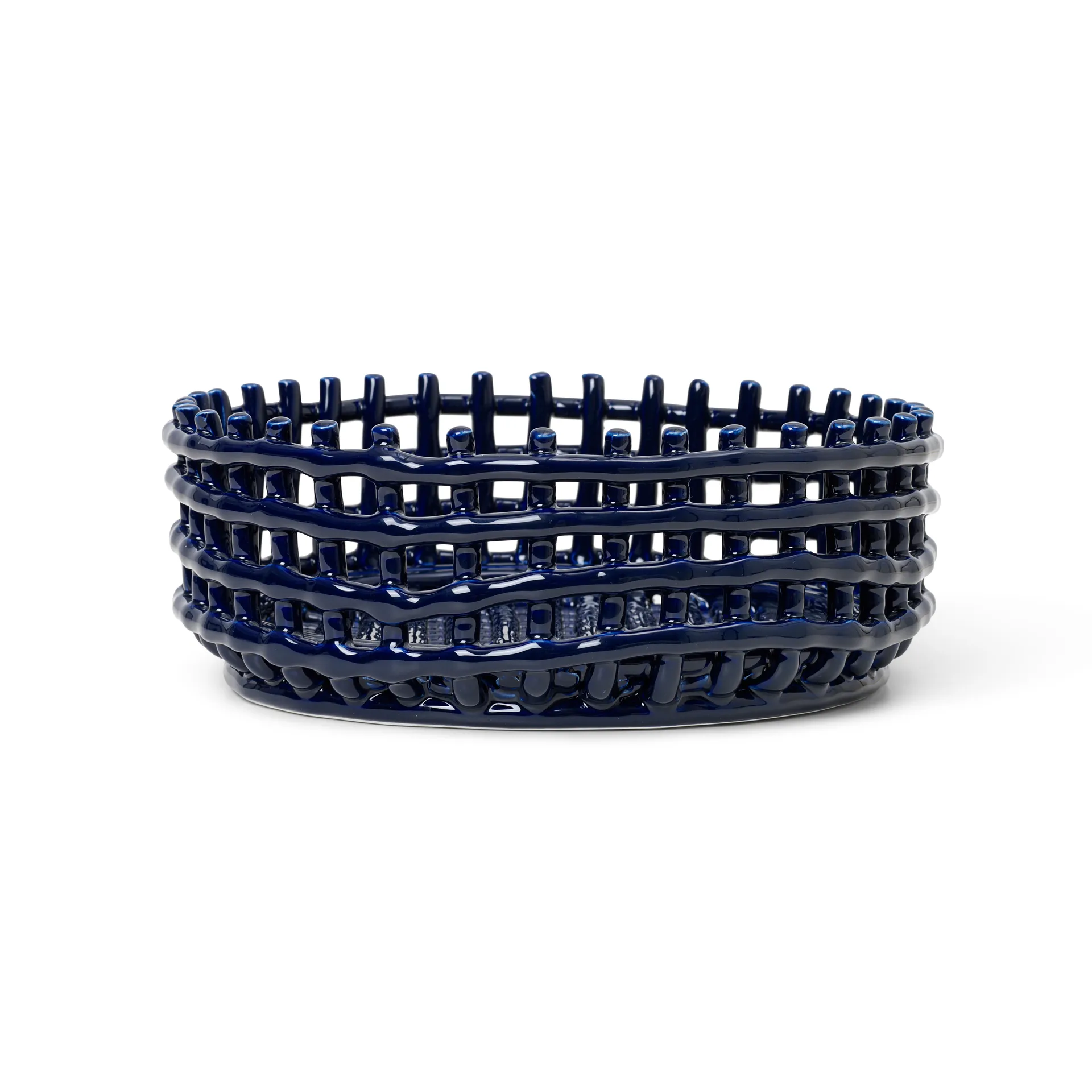 Ciotola intrecciata in ceramica, blu Ferm Living