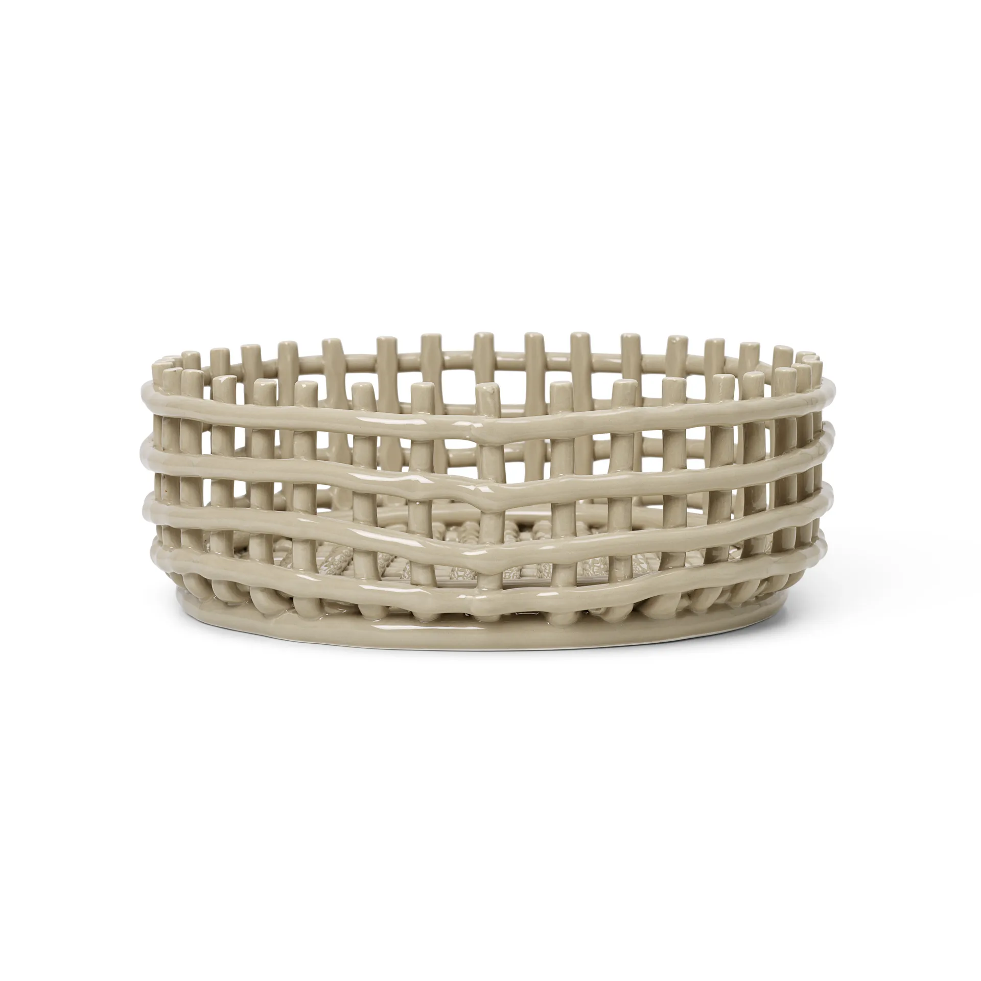 Ciotola intrecciata in ceramica, cashmere Ferm Living