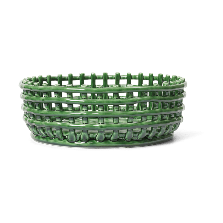 Ciotola intrecciata in ceramica - Emerald Green - Ferm LIVING