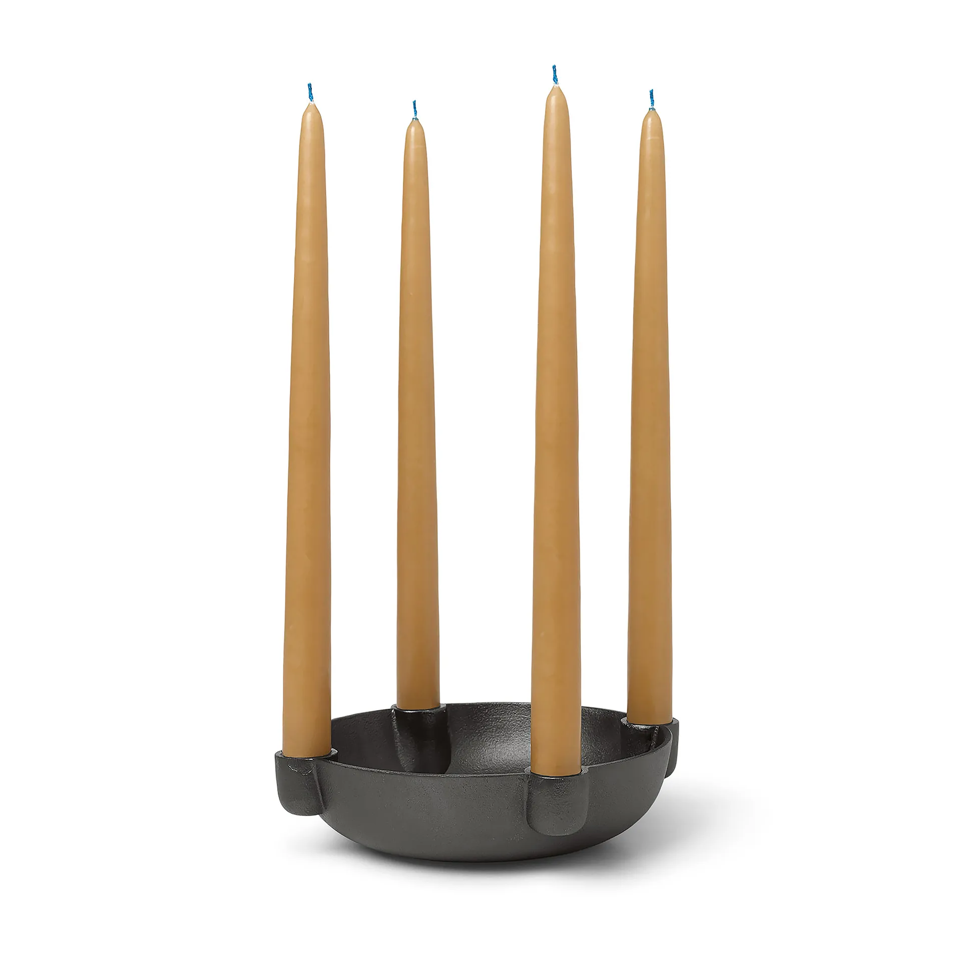 Ciotola portacandele per l'Avvento, media, Ø20 cm, Alluminio annerito Ferm Living