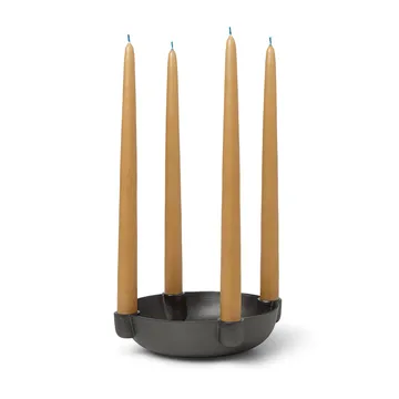 Ciotola portacandele per l'Avvento, media, Ø20 cm - Alluminio annerito - Ferm Living