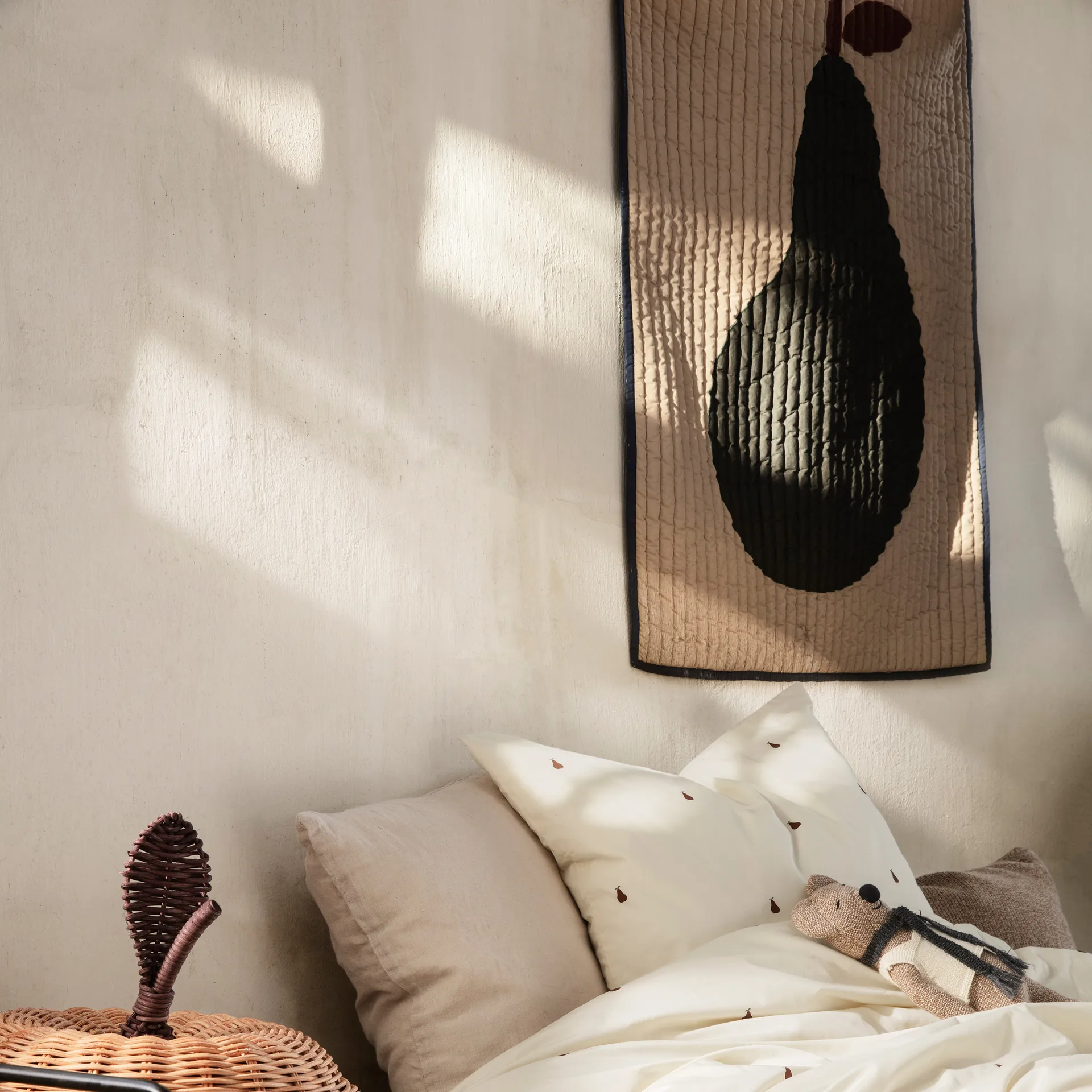 Coperta Pear 80x110 cm, Sand-dark green Ferm Living
