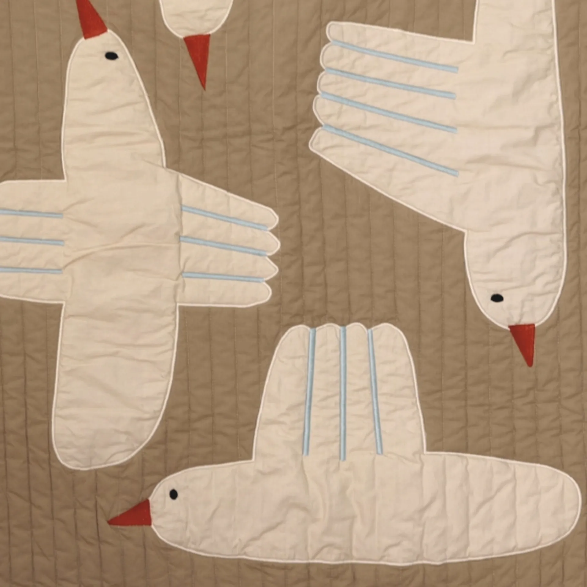 Coperta trapuntata Bird, Beige Ferm Living