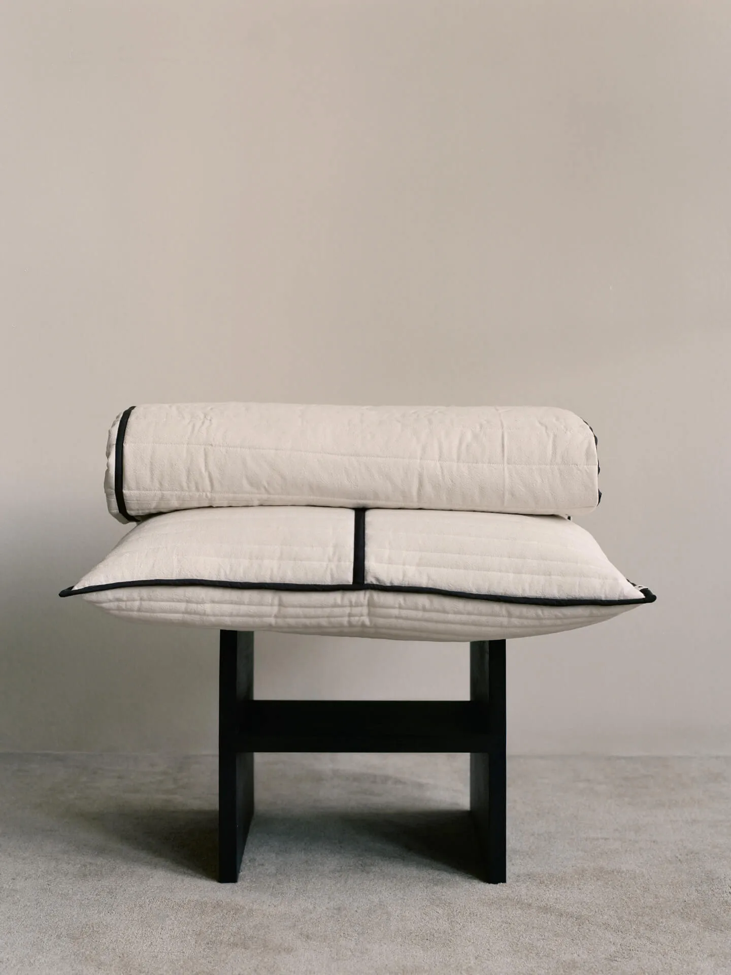 Copriletto trapuntato Vari, Natural-dark chocolate, 260x230 cm Ferm Living