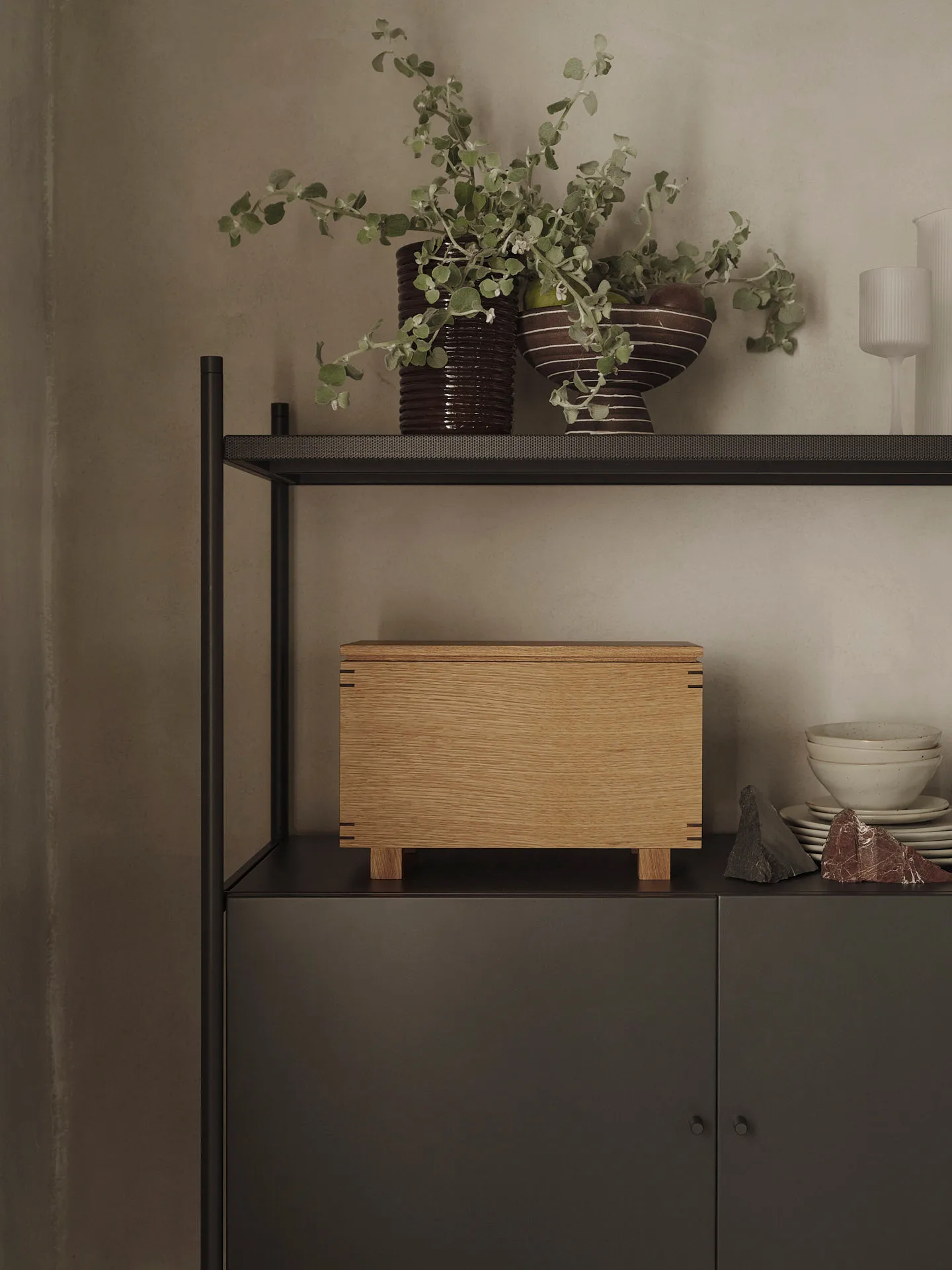 Credenza Punctual 41,6x91,5 cm, Anthracite Ferm Living