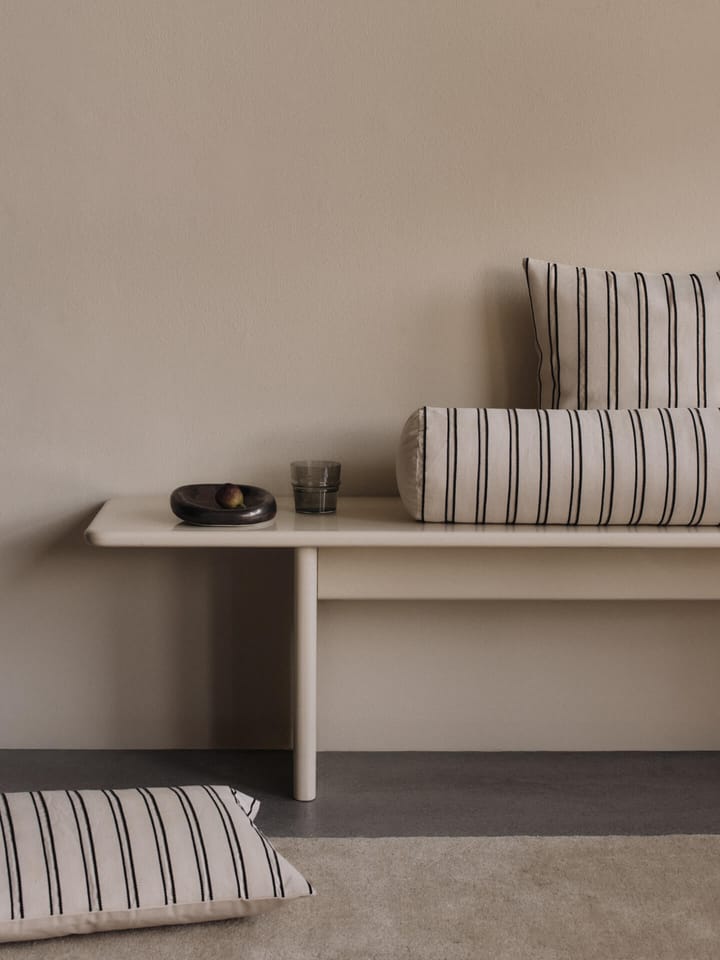 Cuscino cilindro Twill bolster, Off-white-black Ferm Living