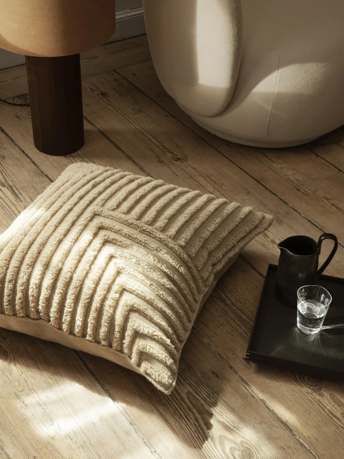 Cuscino Crease 80x80 cm, Light sand Ferm Living