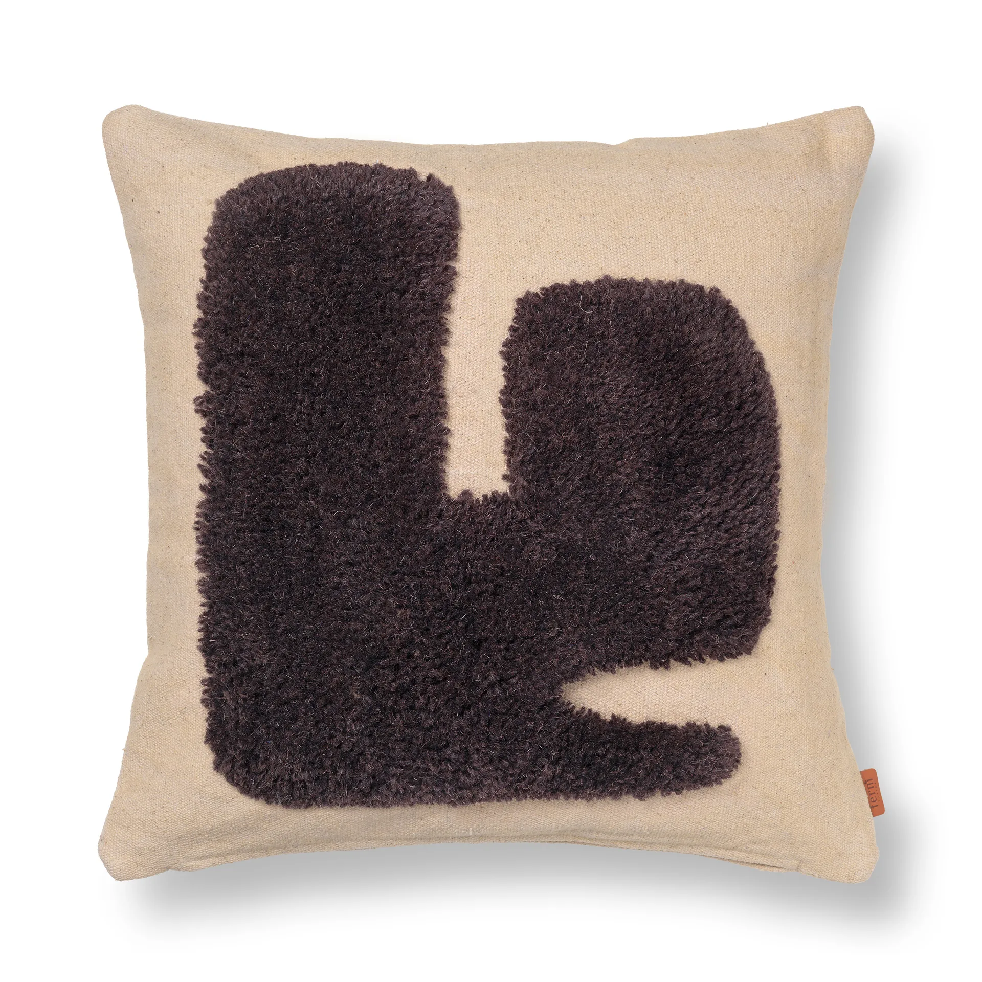 Cuscino Lay 50x50 cm, Sand / Dark Brown Ferm Living