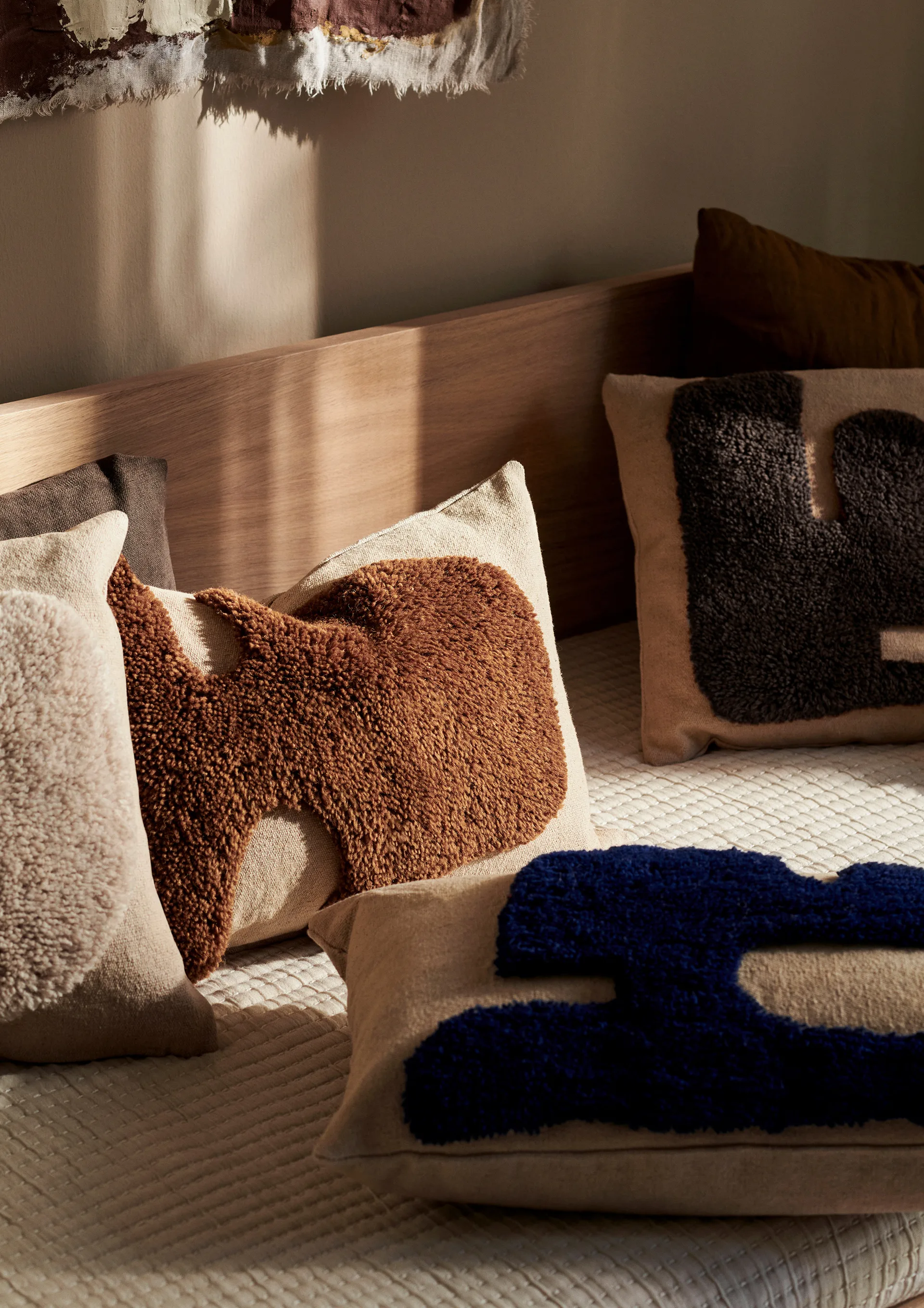 Cuscino rettangolare Lay 40x60 cm, Sand / Bright Blue Ferm Living