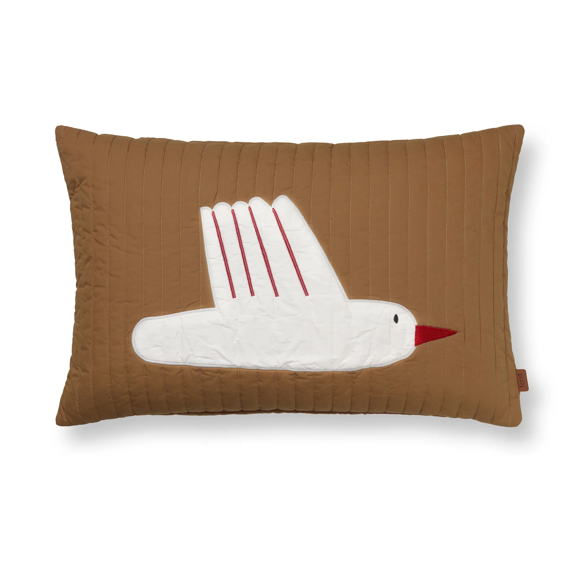 Cuscino trapuntato Bird, 60x40 cm, Sugar kelp (marrone) Ferm Living